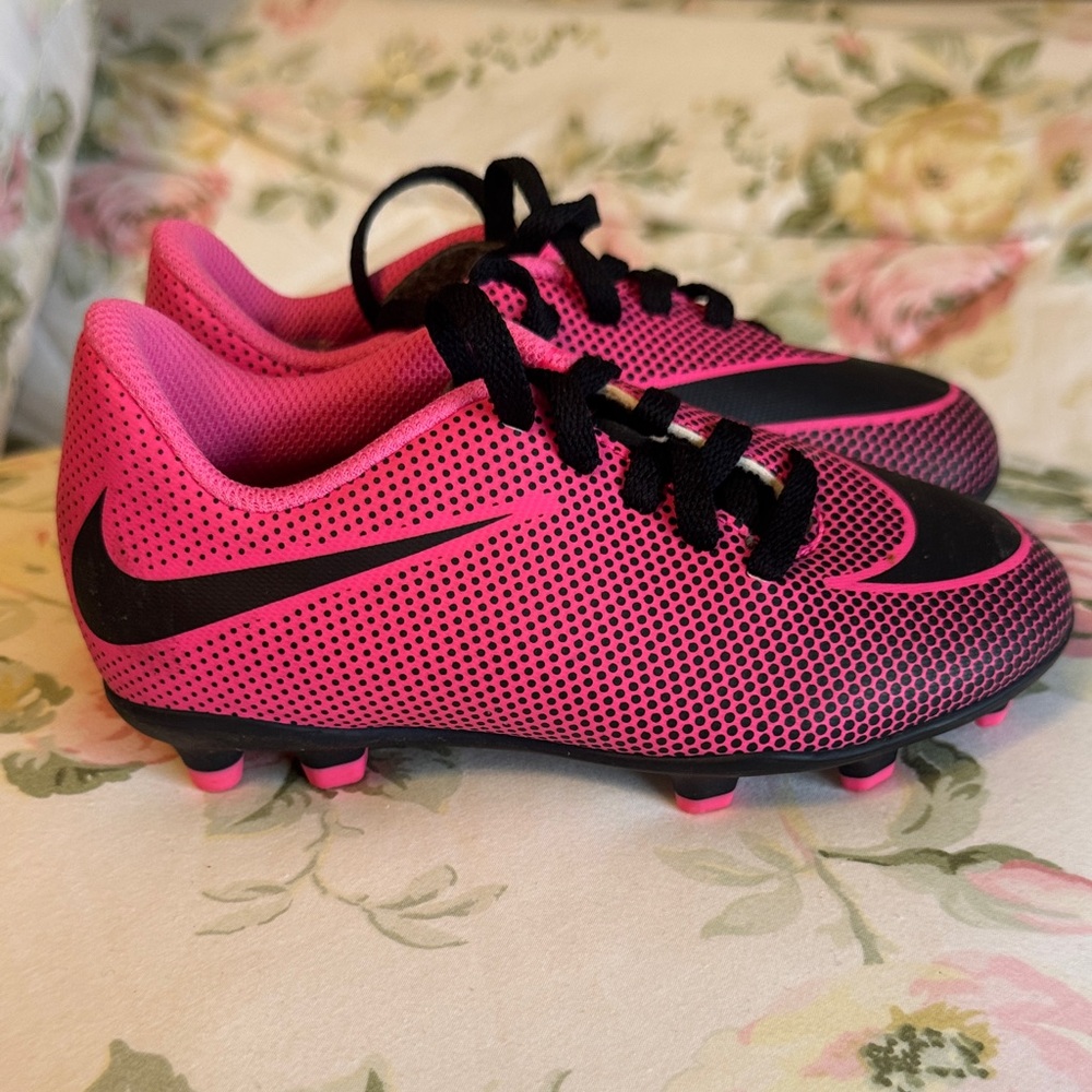 Nike Black and Pink Soccer Cleats